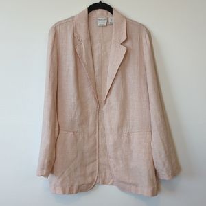 Rachel Zoe Pink Linen Open Front Blazer Women's Size Small